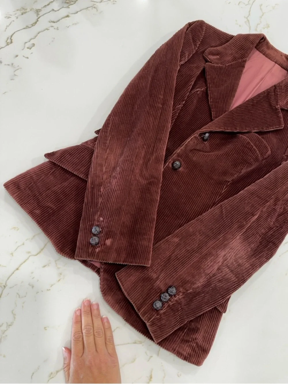 Vintage 60βs/70βs Brown Three-Piece Corduroy Skirt Suit - Picture 15 of 16